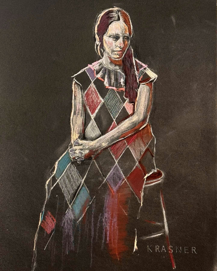 Woman in Argyle Dress